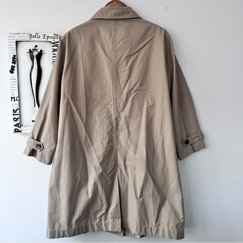 GAP Minimalist Y2K Normcore Classic Beige Trench Coat Women’s Size XL - Picture 9 of 14